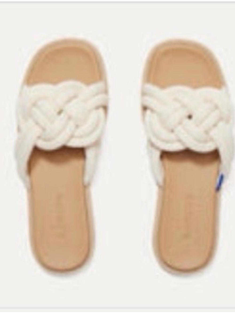 Rothy's White Braided Slide Sandals
